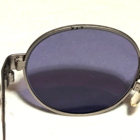 Vintage Emporia Armani Sunglasses Silver Frame Gold Logo and Case